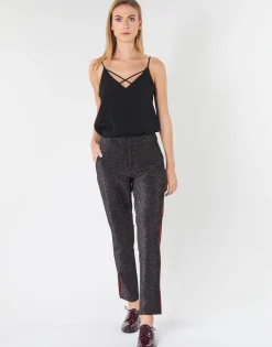 Maison Scotch - TAPERED LUREX PANTS WITH VELVET SIDE PANEL