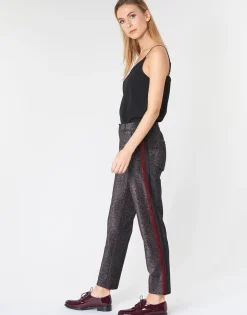Maison Scotch - TAPERED LUREX PANTS WITH VELVET SIDE PANEL