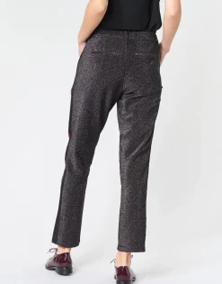 Maison Scotch - TAPERED LUREX PANTS WITH VELVET SIDE PANEL