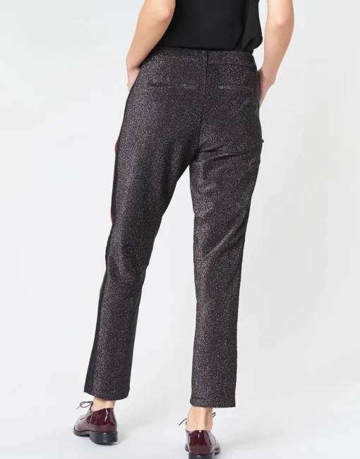 Maison Scotch - TAPERED LUREX PANTS WITH VELVET SIDE PANEL
