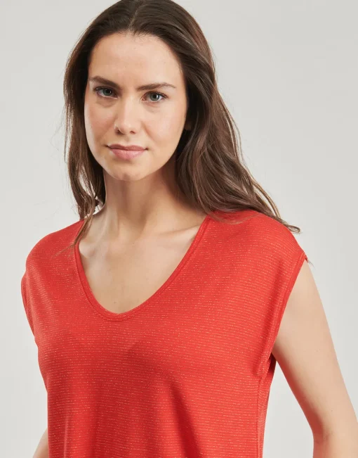 Pieces - PCBILLO TEE LUREX STRIPES