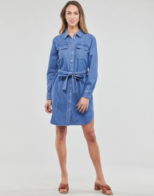 Pieces - PCOSALINA LS MIDI DNM MB DRESS
