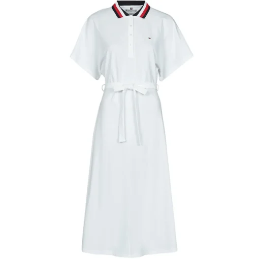 Tommy Hilfiger - GBL STP FLARE MIDI POLO DRESS SS