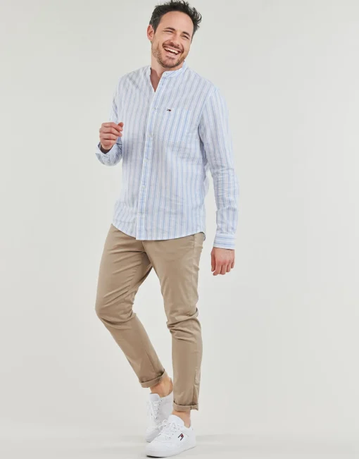 Tommy Jeans - TJM MAO STRIPE LINEN BLEND SHIRT
