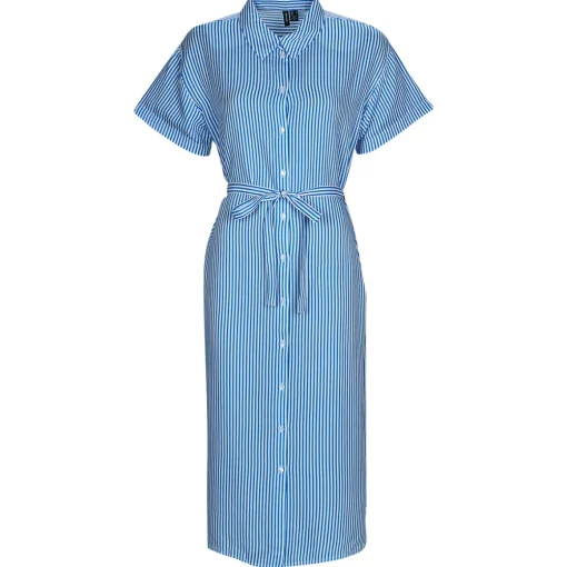 Vero Moda - VMBUMPY SS CALF SHIRT DRESS NOOS